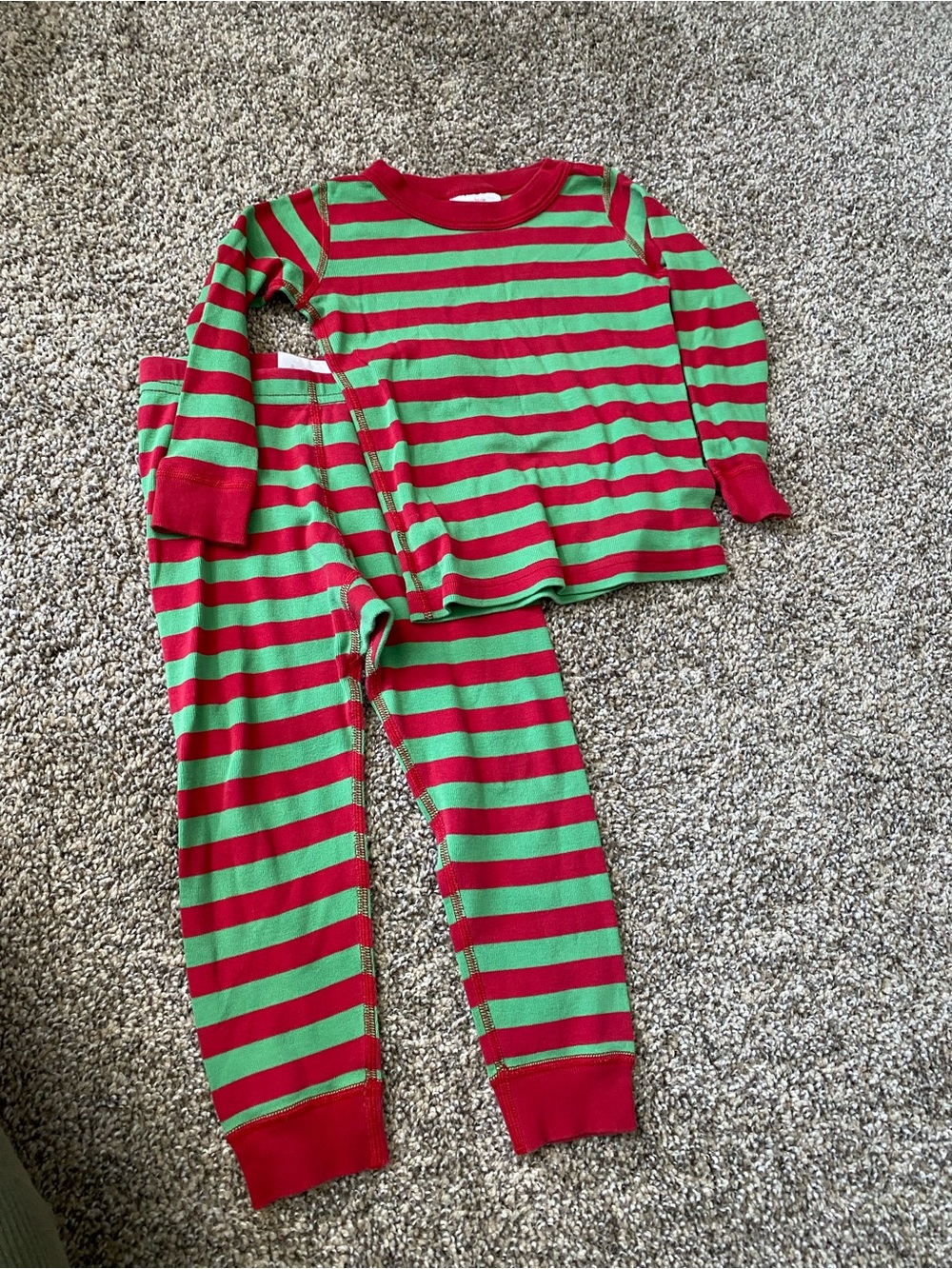 Hanna Andersson - Kids Red and Green Striped Pajama Set - Size 3T